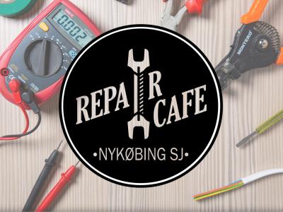 Repair café logo og billede af værktøj