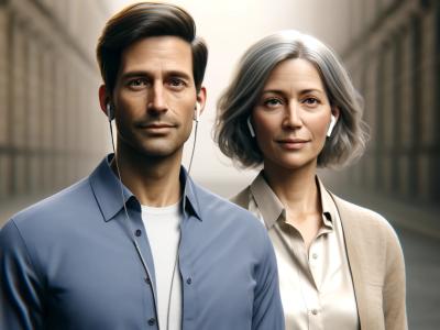 To mennesker der lytter til lydbøger