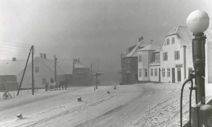 Vinter og sne i Asnæs i 1940'erne